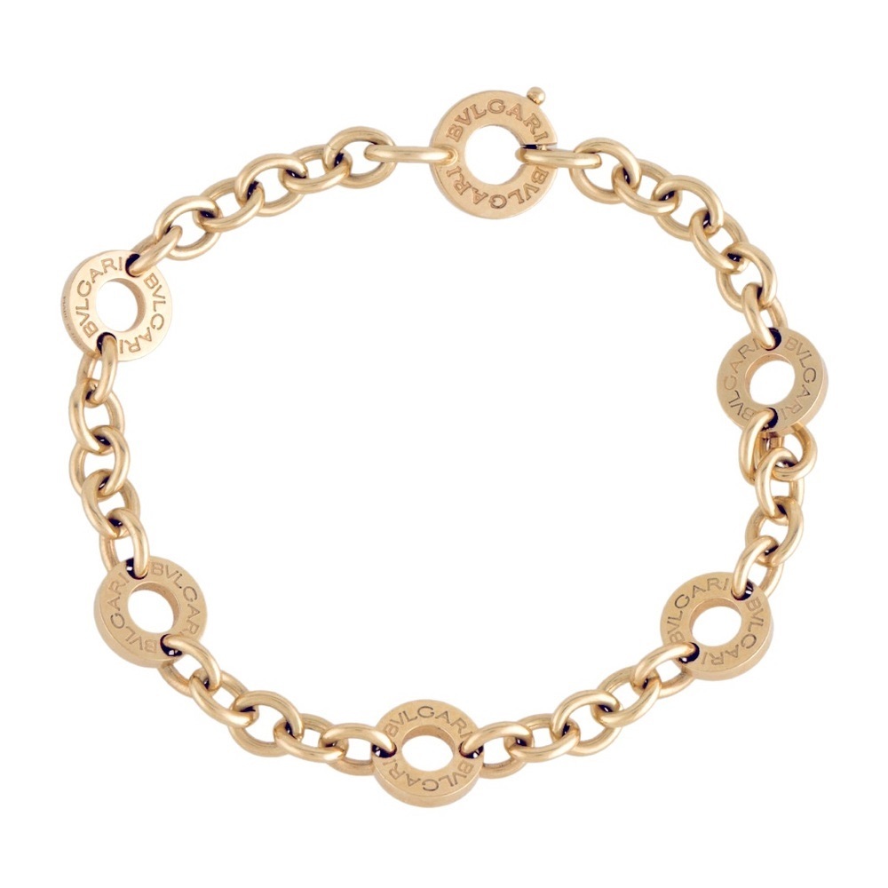 Bulgari bvlgari station bracelet 18k gold